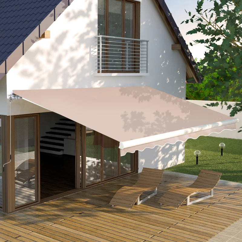 12' x 10' Manual Retraction Slope Patio Awning