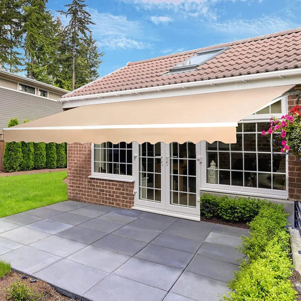 AECOJOY Manual Retraction Slope Patio Awning