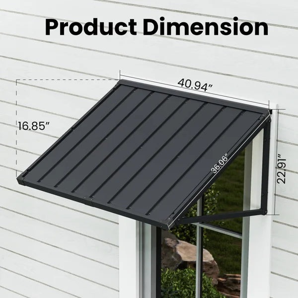 Powder-coated Metal Frame Standing Seam Fixed Window Awning All